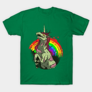 Zombiecorn - Spooky Halloween Zombie Unicorn And Rainbow T-Shirt